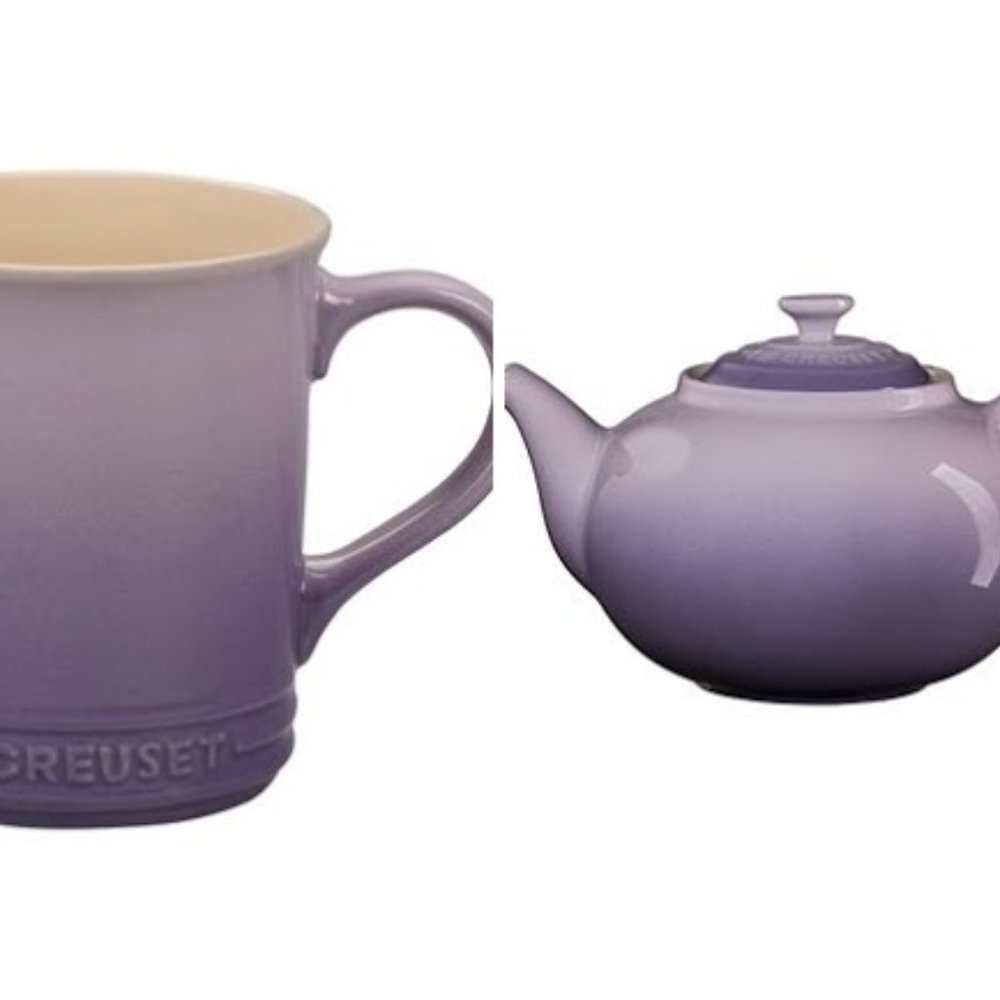 Le Creuset Provence Stoneware Teapot and Mug NIB